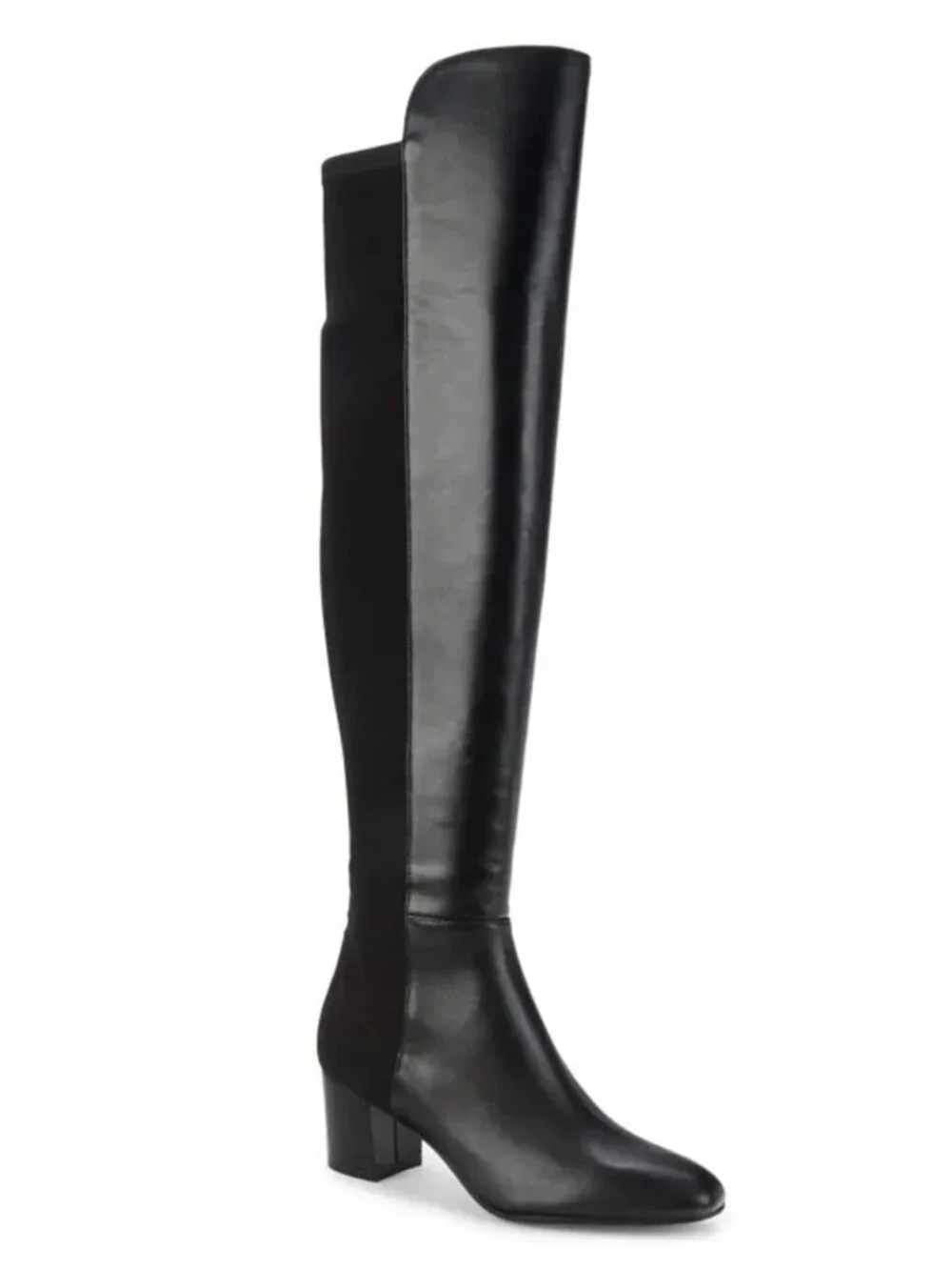 $950 STUART WEITZMAN SG153 5050 Leather BLACK over the knee Boots 6.5 B (PD25)
